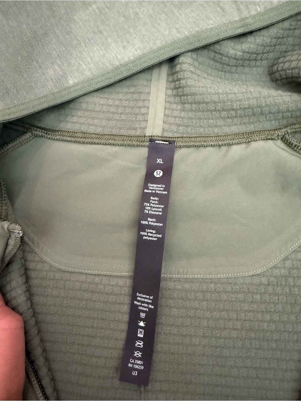 lululemon athletica Men's Olive Green Full-Zip Hoodie Sweater